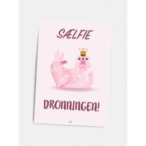 Slfie dronningen - postkort A5