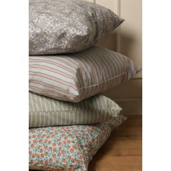 Au Maison Pude med fyld Ethnic, Dobbelt stribet-Verte, 50x50cm