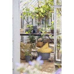 Ib Laursen Pudebetrk Andrea gul med hvide blomster 50 x 50 cm.