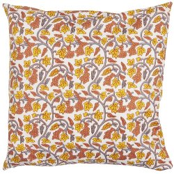 Ib LaursenPudebetrk Annika hvid med gr, gule og orange vinranker 50 x 50 cm.