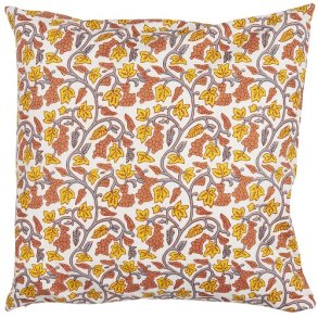 Ib LaursenPudebetrk Annika hvid med gr, gule og orange vinranker 50 x 50 cm.