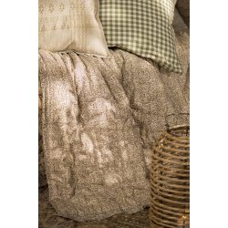 Ib Laursen  Pudebetrk Arthur grn med naturfarvede sm tern 50 x 50 cm.