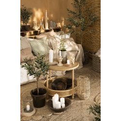 Ib Laursen  Pudebetrk Arthur grn med naturfarvede sm tern 50 x 50 cm.