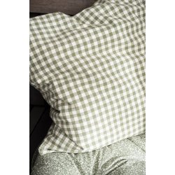 Ib Laursen  Pudebetrk Arthur grn med naturfarvede sm tern 50 x 50 cm.