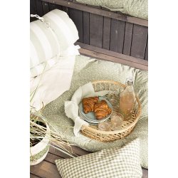 Ib Laursen  Pudebetrk Arthur grn med naturfarvede sm tern 50 x 50 cm.