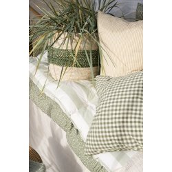 Ib Laursen  Pudebetrk Arthur grn med naturfarvede sm tern 50 x 50 cm.