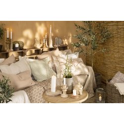 Ib Laursen  Pudebetrk Arthur grn med naturfarvede sm tern 50 x 50 cm.