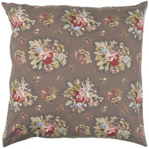 Ib Laursen Pudebetrk Astrid milky brown m/rde/bl blomster 50x50 cm.