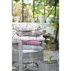 Ib Laursen Pudebetrk Astrid milky brown m/rde/bl blomster 50x50 cm.