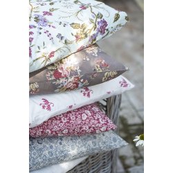 Ib Laursen Pudebetrk Astrid milky brown m/rde/bl blomster 50x50 cm.