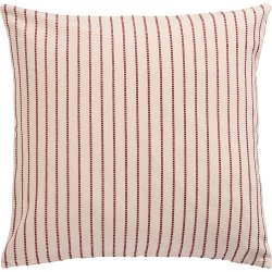 Ib Laursen Pudebetrk Holly natur med rde indvvede striber 50x50 cm.