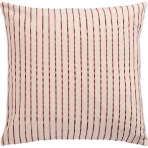 Ib Laursen Pudebetrk Holly natur med rde indvvede striber 50x50 cm.