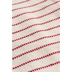 Ib Laursen Pudebetrk Holly natur med rde indvvede striber 50x50 cm.