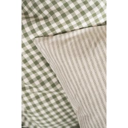 Ib Laursen Pudebetrk Otto natur med smalle stvgrnne striber 50 x 50 cm.