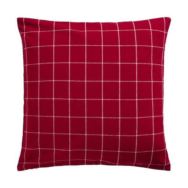 Ib Laursen Pudebetrk Silja rd med naturfarvede store tern 50x50 cm.