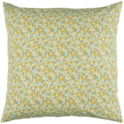 Ib Laursen Pudebetrk lysegrn med gule, hvide og bl blomster 60x60 cm.