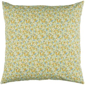 Ib Laursen Pudebetrk lysegrn med gule, hvide og bl blomster 60x60 cm.