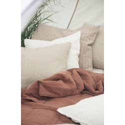 Ib Laursen Pudebetrk malva og beige striber 50x70 cm