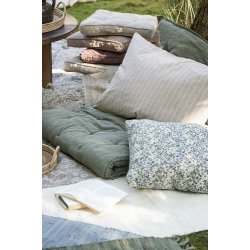  Ib Laursen Pudebetrk malva med tynde beige striber 50x70 cm