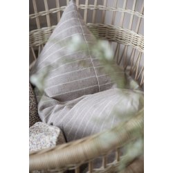  Ib Laursen Pudebetrk malva med tynde beige striber 50x70 cm