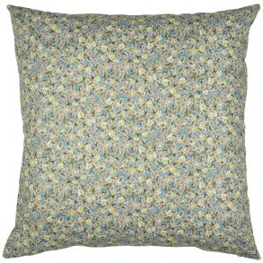Ib Laursen Pudebetrk turkis med hvide og gule blomster 60 x 60 cm.