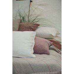 Ib Laursen Pudebetrk velour butter cream 52x52 cm