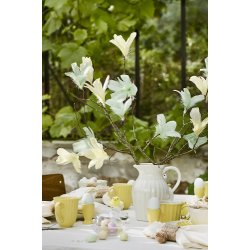 Ib Laursen -Pyntefjer gul og stvgrn farve, med wire, 2 varianter, 1 stk