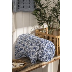 Ib Laursen Quilt Clara mnster i bl hvid, 130x170 cm