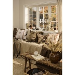 Ib Laursen - Quilt hrfarvet med korssting- 130 x 180 cm