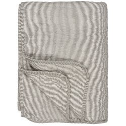 Ib Laursen Quilt hvid m/jordfarvede striber 130x180 cm.