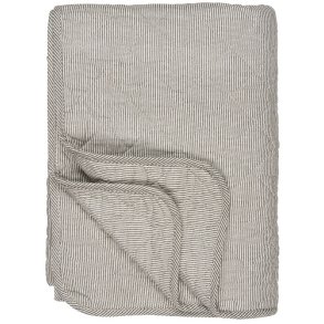 Ib Laursen Quilt hvid m/jordfarvede striber 130x180 cm.