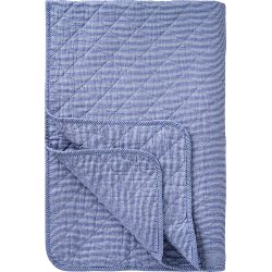 Ib Laursen Quilt  hvide og mrkebl mlkedrengestriber130x180 cm