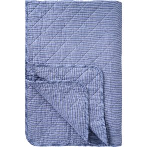 Ib Laursen Quilt  hvide og mrkebl mlkedrengestriber130x180 cm