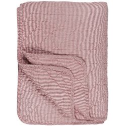 Ib Laursen Quilt hvide og rde striber 130x180 cm