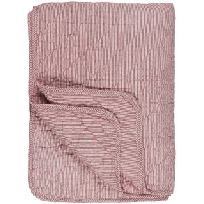 Ib Laursen Quilt hvide og rde striber 130x180 cm