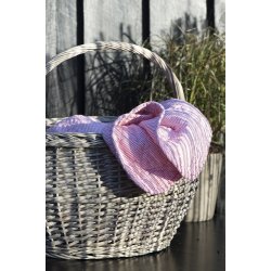 Ib Laursen Quilt hvide og rde striber 130x180 cm