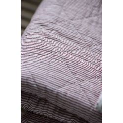 Ib Laursen Quilt hvide og rde striber 130x180 cm