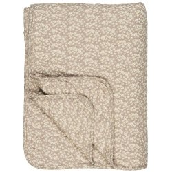 Ib Laursen -Quilt malva med hvide og gule blomsterr 130x180 cm