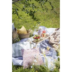 Ib Laursen -Quilt malva med hvide og gule blomsterr 130x180 cm