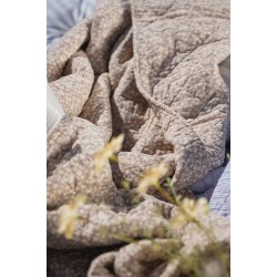 Ib Laursen -Quilt malva med hvide og gule blomsterr 130x180 cm