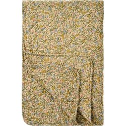 Ib Laursen - Quilt med bl, gule, rosa og rde blomster - 130 x 180 cm