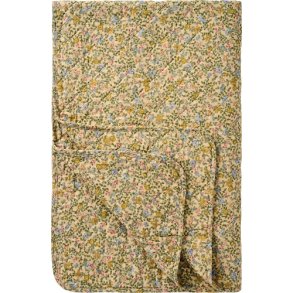 Ib Laursen - Quilt med bl, gule, rosa og rde blomster - 130 x 180 cm