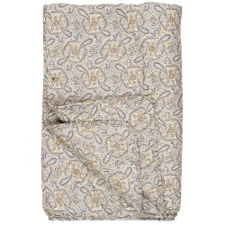 Ib Laursen - Quilt med blt, brunt og sandfarvet paisleymnster - 130 x 180 cm