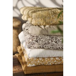  Ib Laursen - Quilt naturfarvet med milky brown lvmnster - 130 x 180 cm