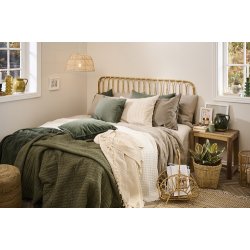 Ib Laursen - Quilt oliven med korssting - 130 x 180 cm