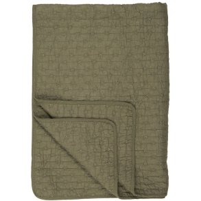 Ib Laursen - Quilt oliven med korssting - 130 x 180 cm
