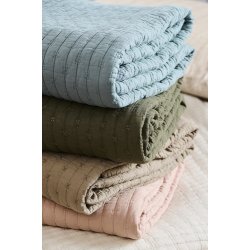 Ib Laursen - Quilt rosa med korssting - 130 x 180 cm