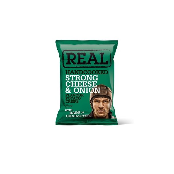 REAL Chips - 35 gr. Strong Cheese &amp; Onion