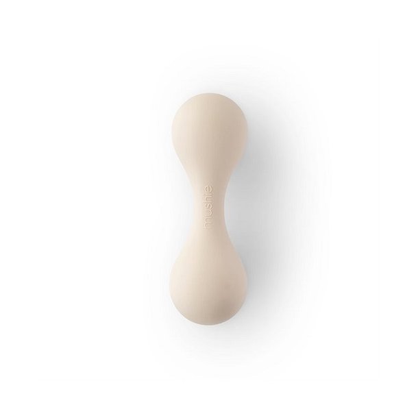 Mushie Silicone baby rangle - sand