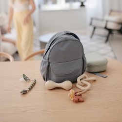 Mushie Silicone baby rangle - sand